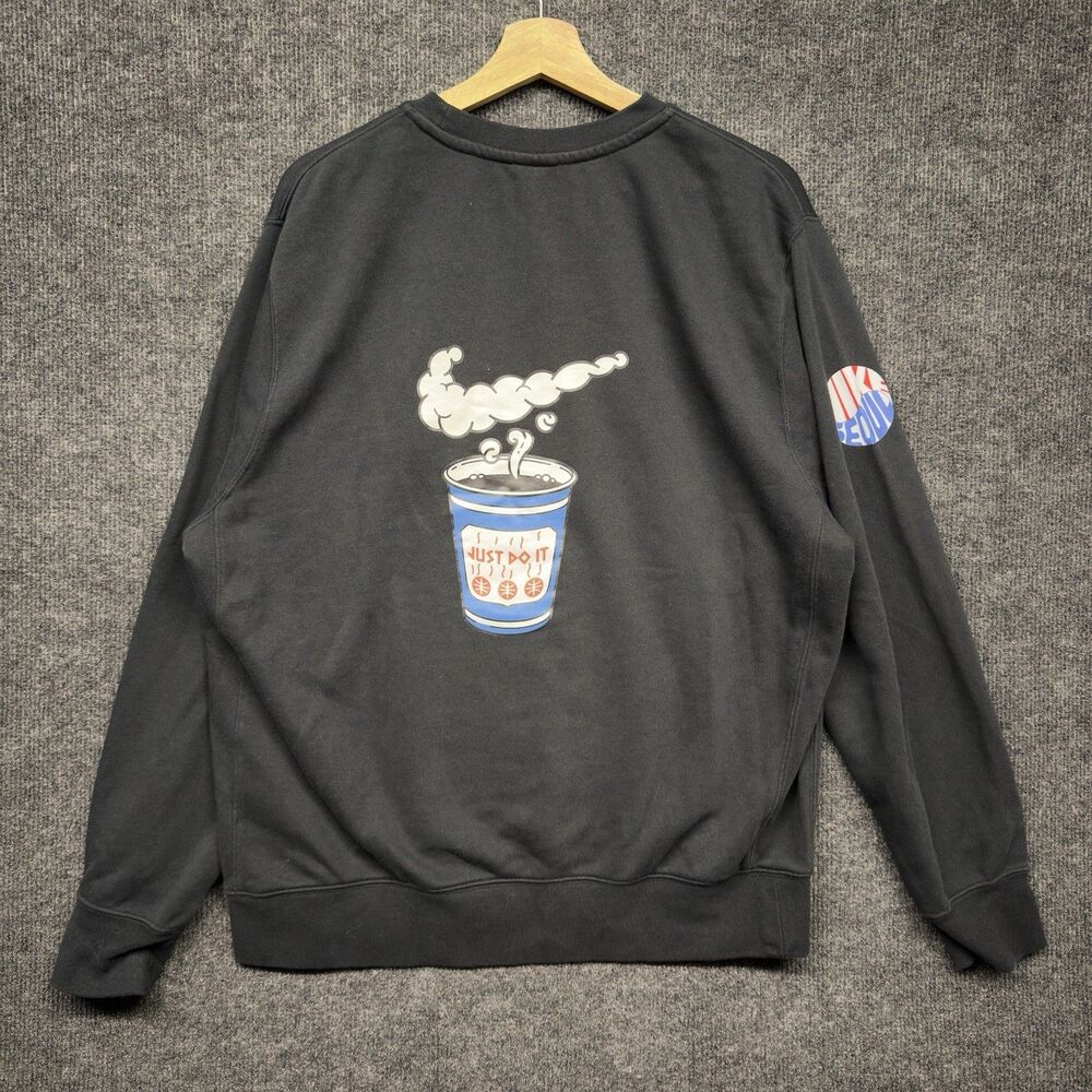 RARE NIKE NYC x Nike Seoul Korea Black Sweatshirt Crewneck Rare Size XL BTS